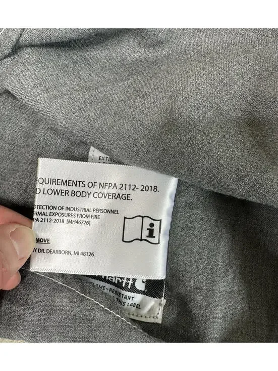 Carhartt Force FR Shirt Men XL Tall Gray Button Down Flame Resistant Cat 2 Work - Picture 8 of 8